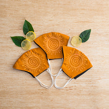 Load image into Gallery viewer, Hand Printed Cotton Masks - Set of 3 -(assorted)