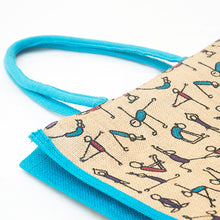 Load image into Gallery viewer, Jute Bag - Yoga stick figure
