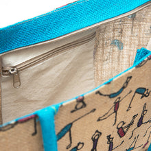 Load image into Gallery viewer, Jute Bag - Yoga stick figure