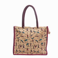 Load image into Gallery viewer, Jute Bag - Yoga stick figure