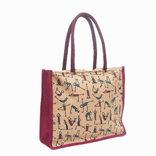 Load image into Gallery viewer, Jute Bag - Yoga stick figure