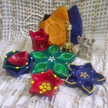 Load image into Gallery viewer, Diya – Platinum Festive (FREE Handprinted Cotton Masks - 2 packs)