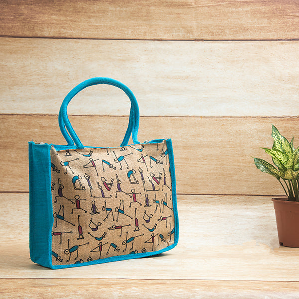 Jute Bag - Yoga stick figure