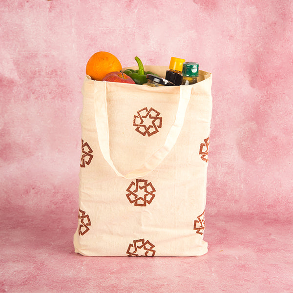 Hand Printed Cotton Tote Bag -Set of 3