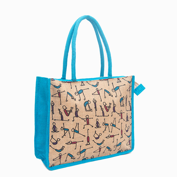 Jute Bag Yoga stick figure – Aakrutilife